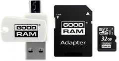 Карта пам'яті Goodram MicroSDHC 32GB UHS-I Class 10 + SD-adapter + OTG Card reader (M1A4-0320R12)